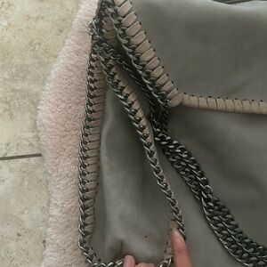 Stella McCartney Gray Chain-Trim Shoulder Bag